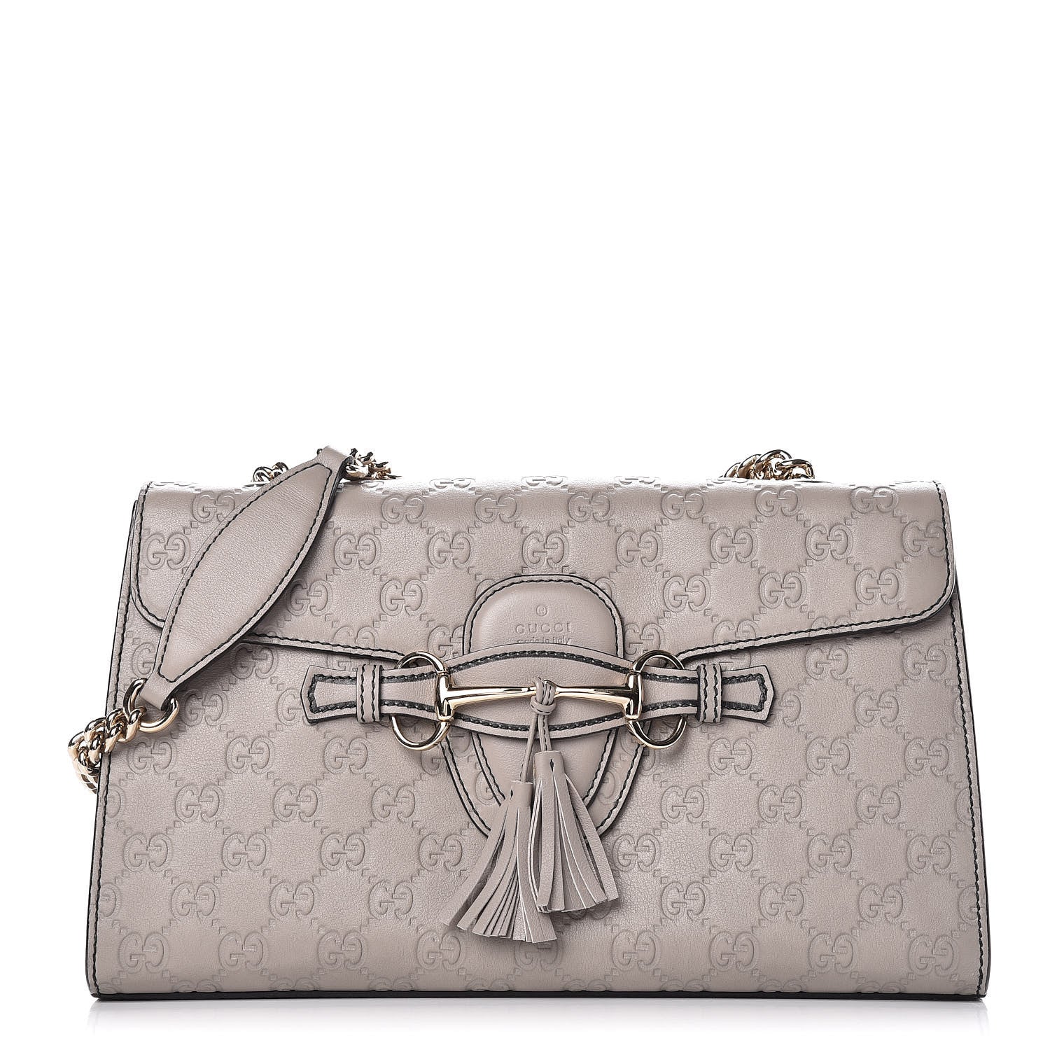 Gucci Soft Guccissima Medium Emily Chain Shoulder Bag Storm Grey 1 of 9