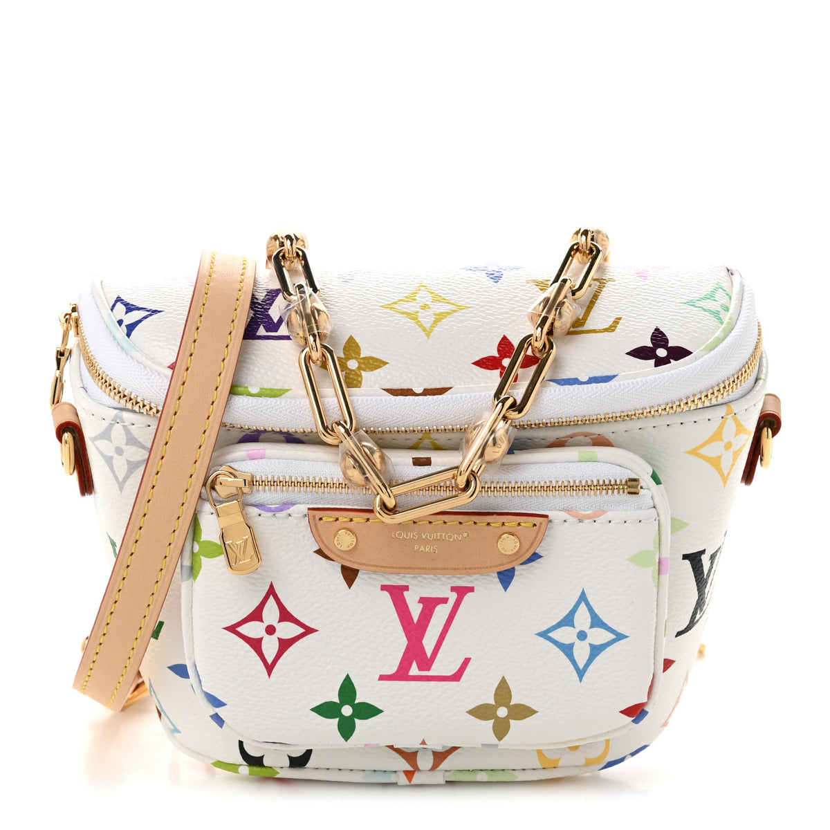 LV X TM Monogram Multicolor Mini Bumbag White