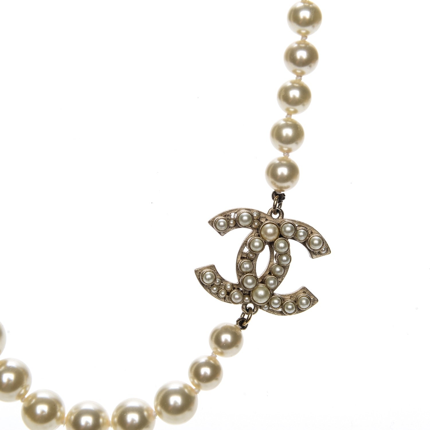 Chanel Graduated Pearl CC Short Necklace Gold 4 of 5