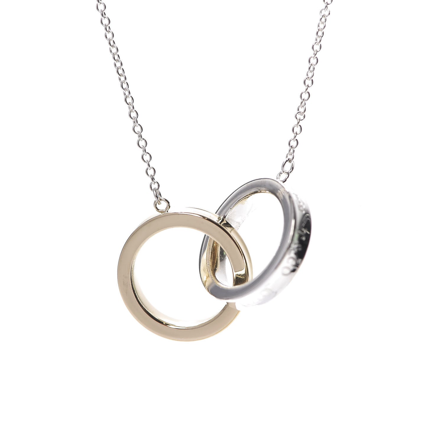 Sterling Silver 18K Yellow Gold 1837 Interlocking Circles Pendant Necklace