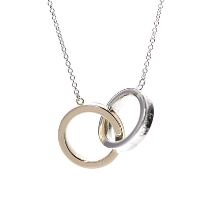 Tiffany Sterling Silver 18K Yellow Gold 1837 Interlocking Circles Pendant Necklace 6 of 6