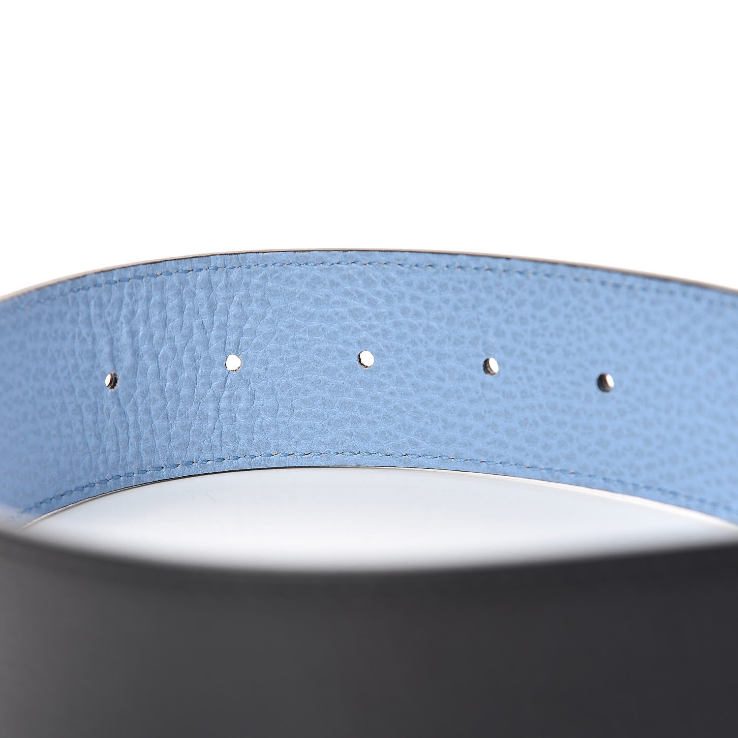 Gucci Dollar Calfskin 1973 Reversible Belt 90 36 Black Mineral Blue 6 of 7