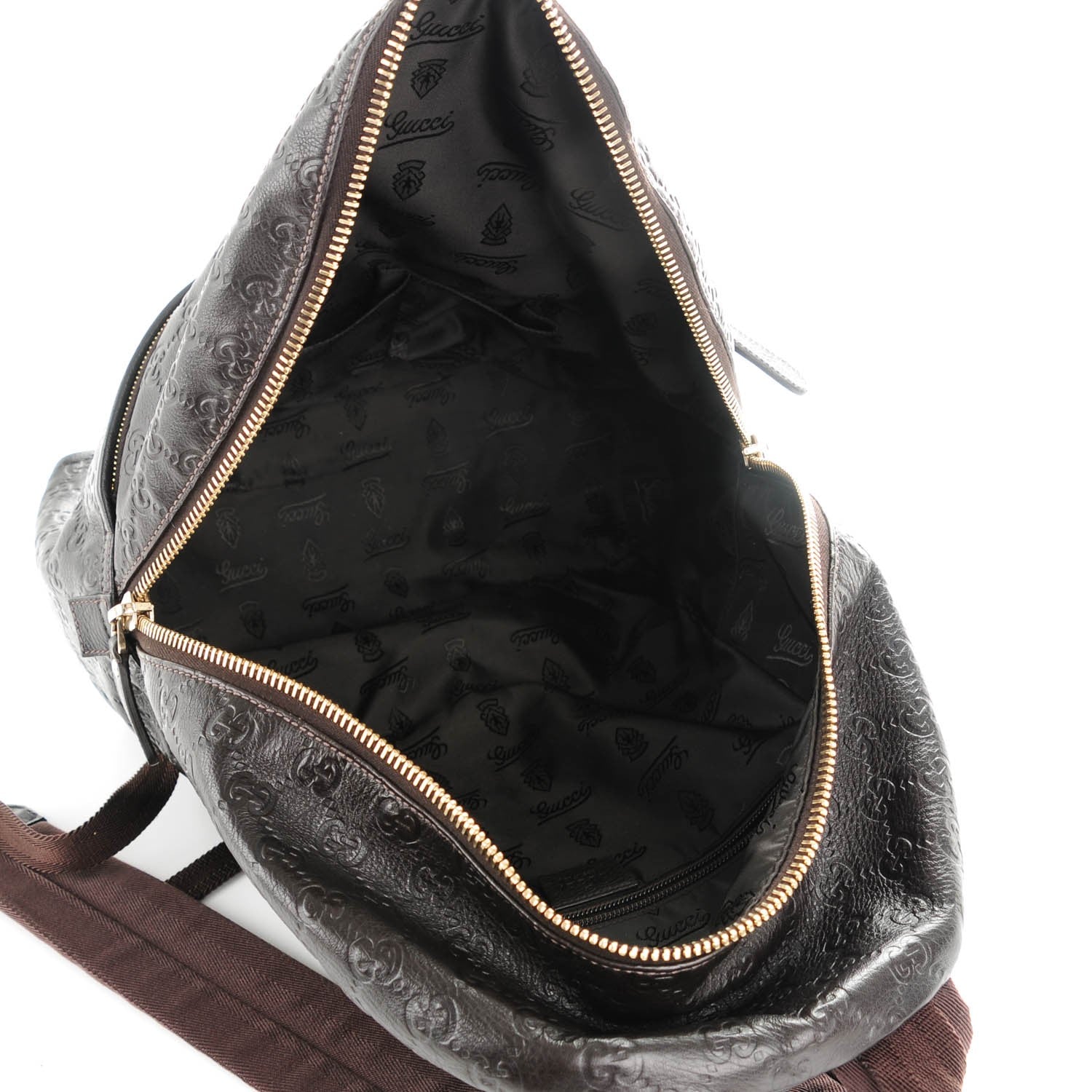 Gucci Guccissima Medium Classic Backpack Dark Brown 6 of 9
