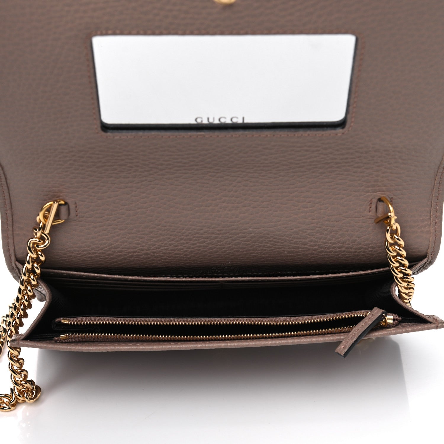 Gucci Calfskin Mini GG Marmont Chain Wallet Porcelain Rose 4 of 5