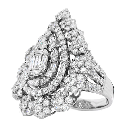 Parker & West by FASHIONPHILE 18K White Gold Diamond 4.70ctw Multi Shape Cocktail Ring  56 7.5 3 of 9