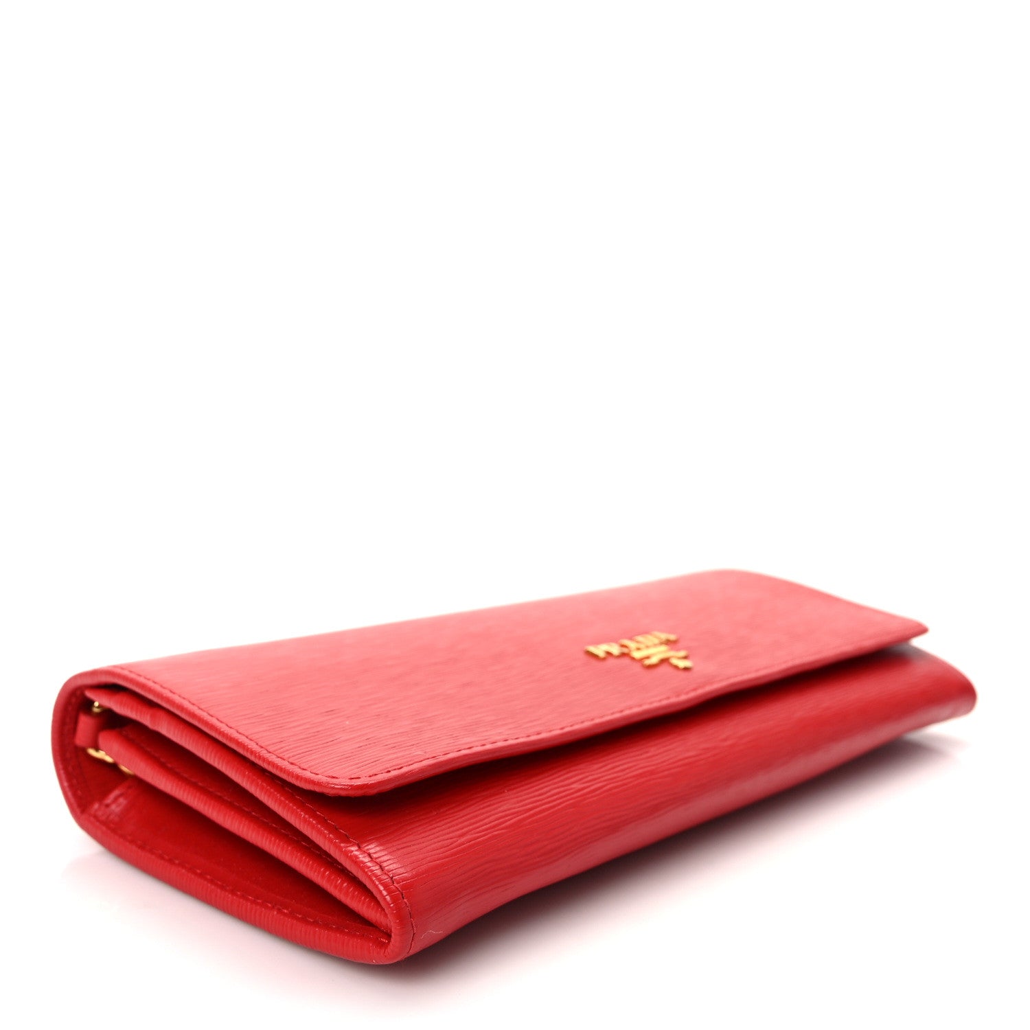 Prada Vitello Move Metal Oro Chain Wallet Lacca 4 of 9