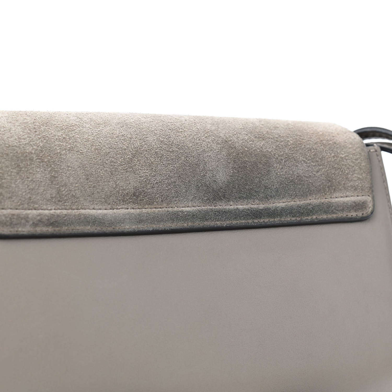 Chloe Suede Calfskin Small Faye Shoulder Bag Motty Grey 7 of 9
