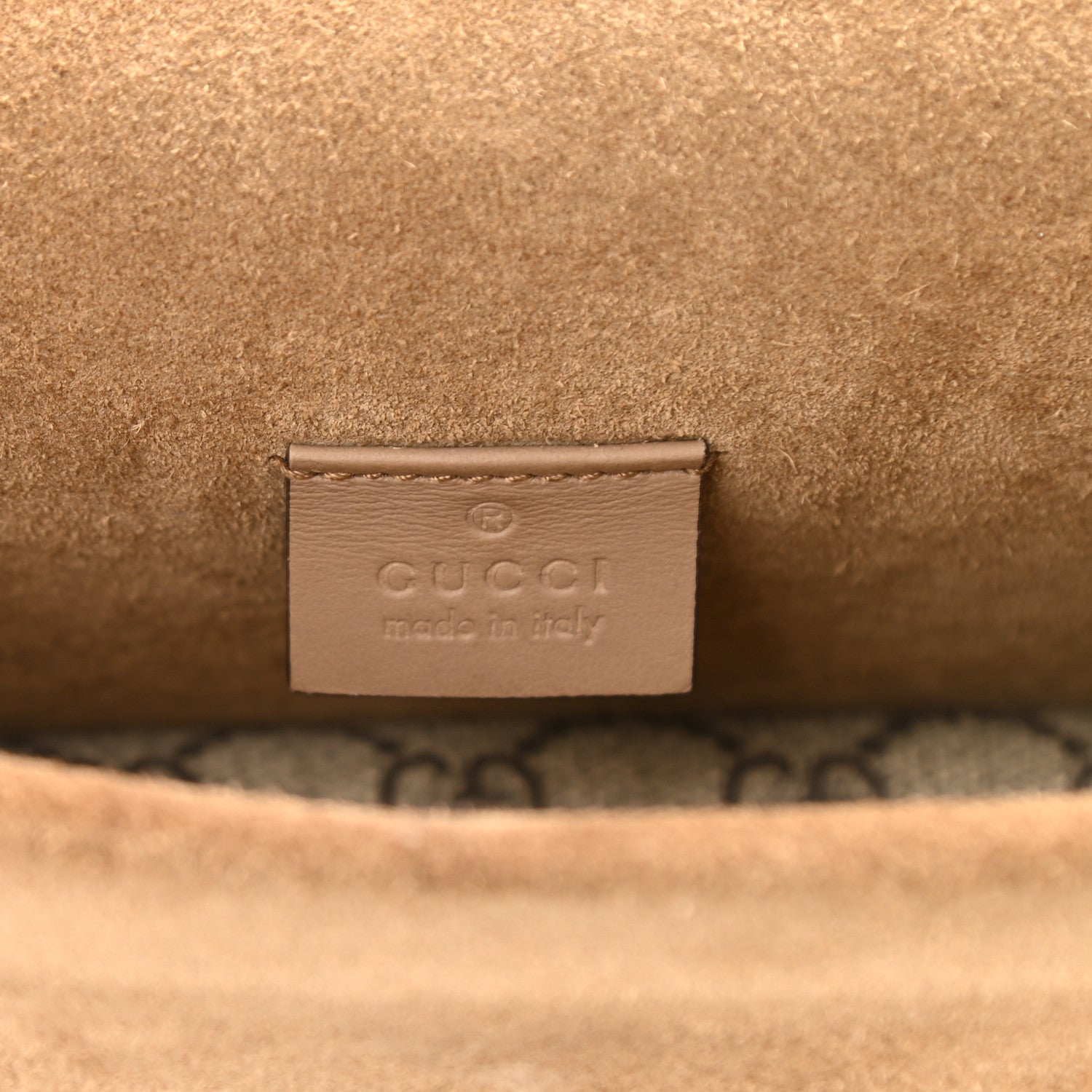 Gucci GG Supreme Monogram Suede Crystal Small Dionysus Shoulder Bag Beige Ebony Taupe 6 of 8
