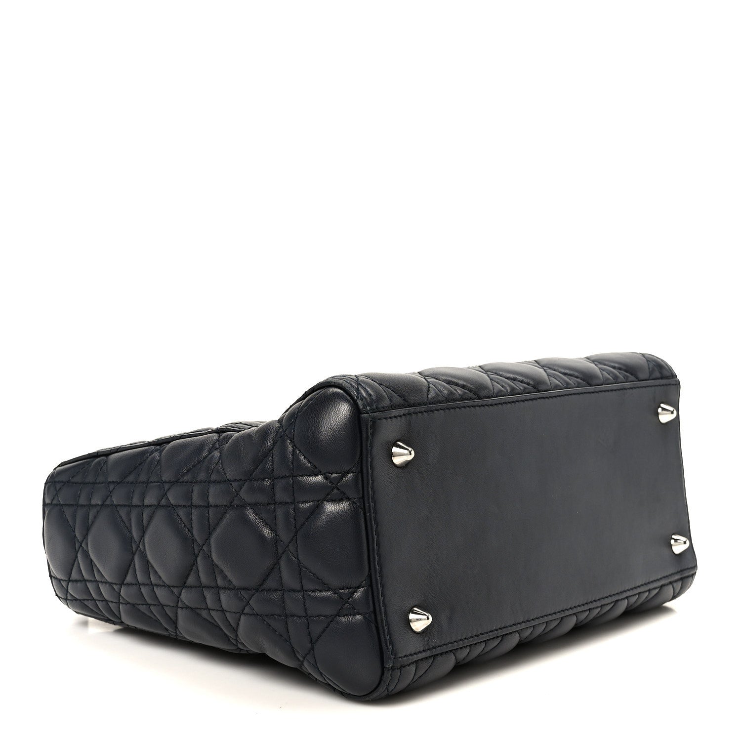 Christian Dior Lambskin Cannage Medium Lady Dior Navy Blue 3 of 9