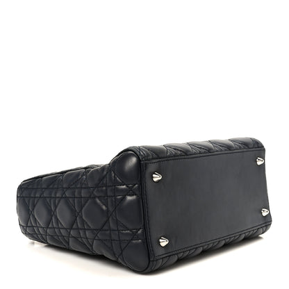 Christian Dior Lambskin Cannage Medium Lady Dior Navy Blue 3 of 9
