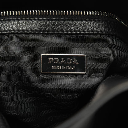 Prada Tessuto Nylon Calfskin Hobo Black 8 of 25