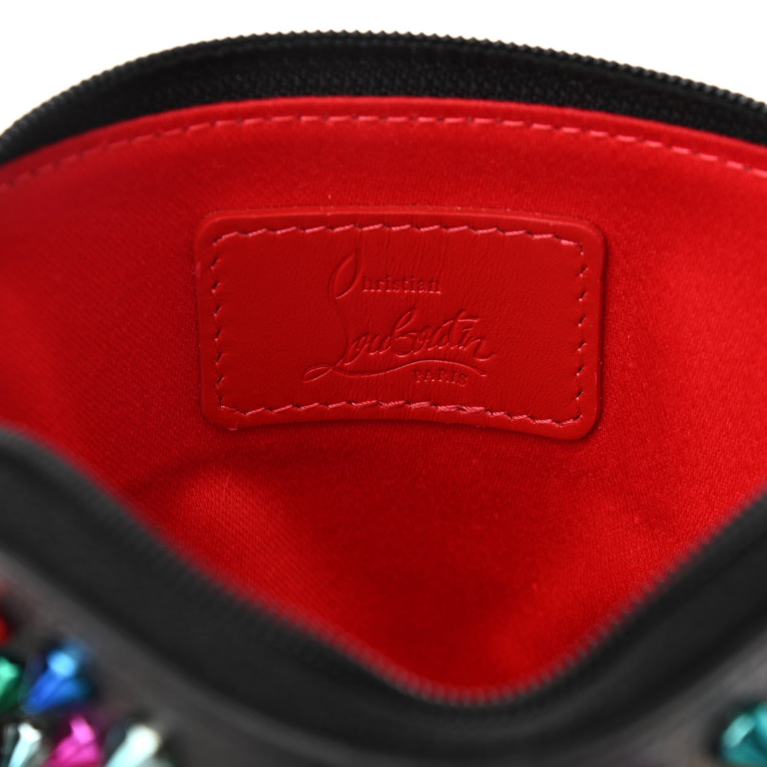 Christian Louboutin Calfskin Spikes Loubilab Crossbody Bag Black 6 of 9