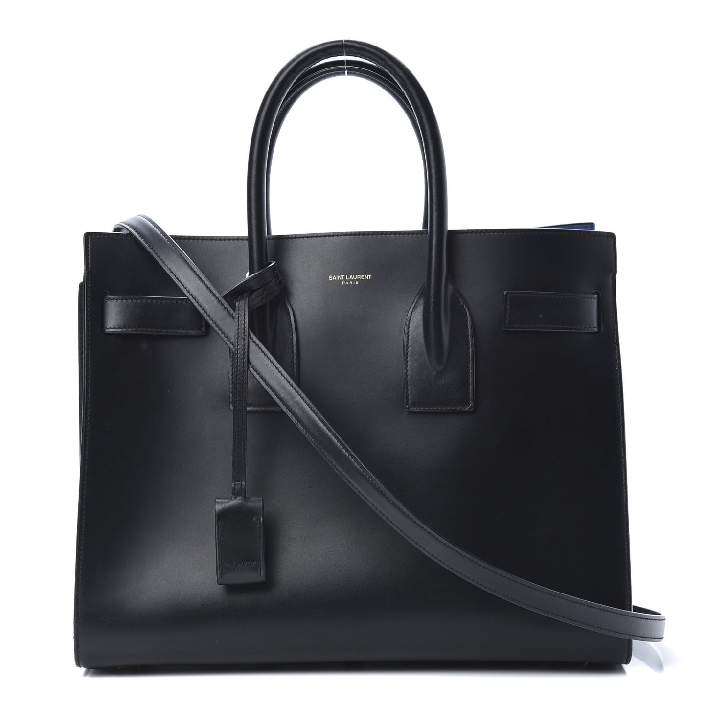 Calfskin Small Sac De Jour Black Royal Blue