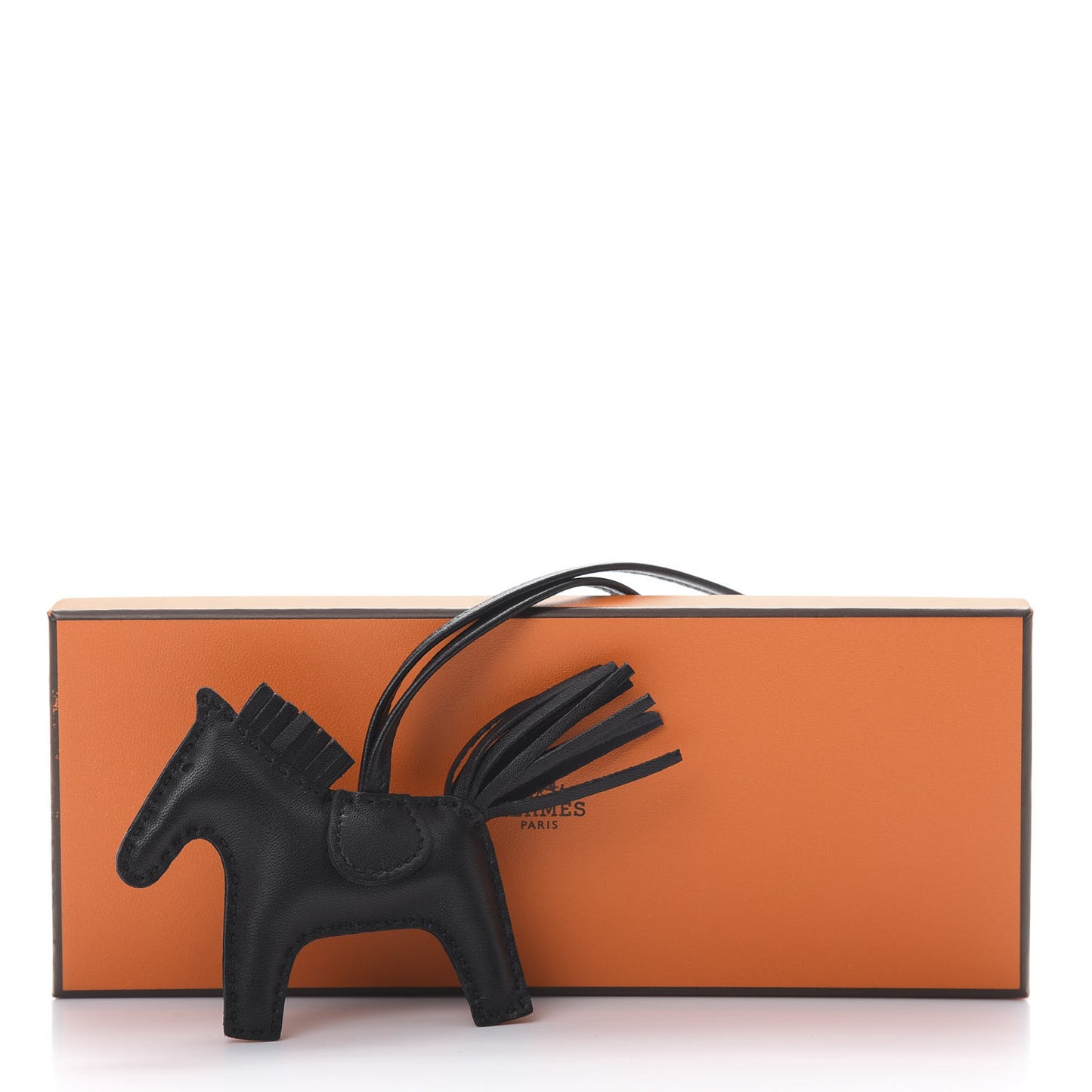 Milo Lambskin Grigri Rodeo Horse Bag Charm PM So Black