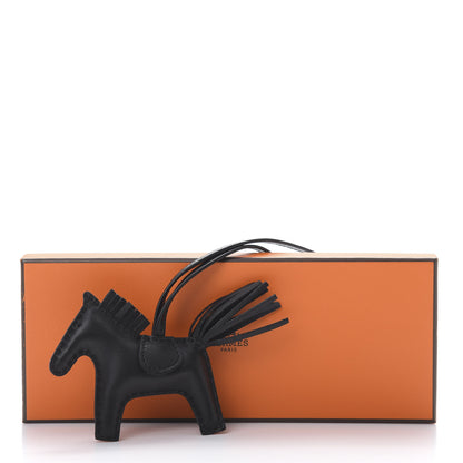 Hermes Milo Lambskin Grigri Rodeo Horse Bag Charm PM So Black 5 of 5