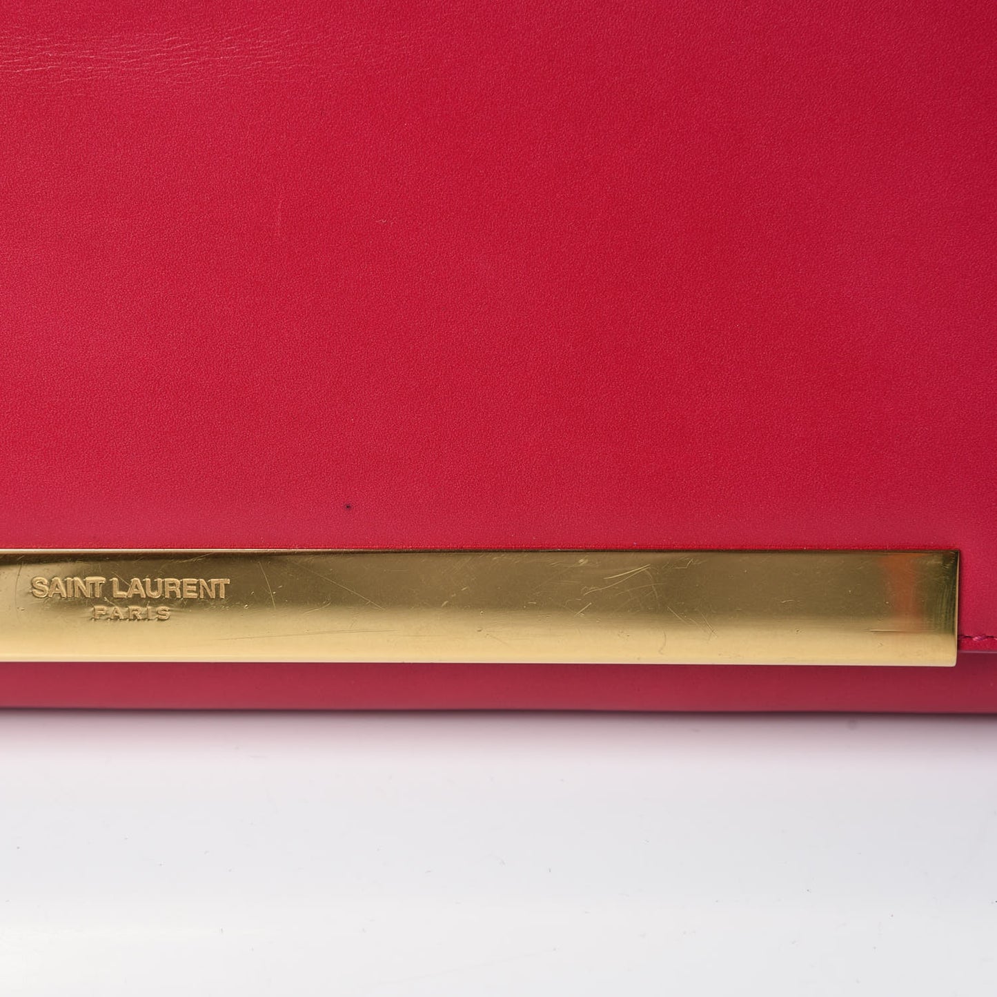Patent Grain de Poudre Lutetia Flap Clutch Fuchsia