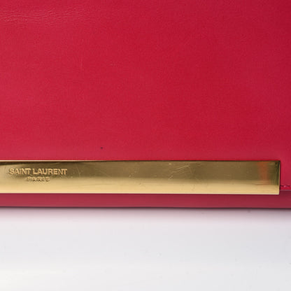 Saint Laurent Patent Grain de Poudre Lutetia Flap Clutch Fuchsia 9 of 13