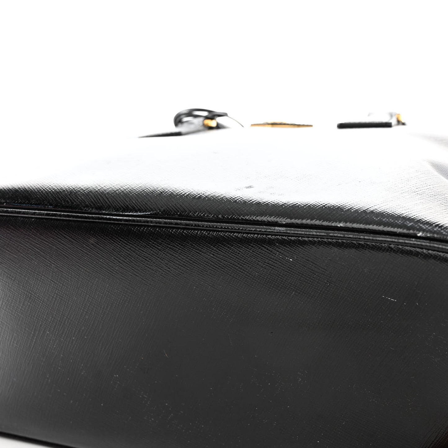 Saffiano Vernice Medium Double Zip Tote Black