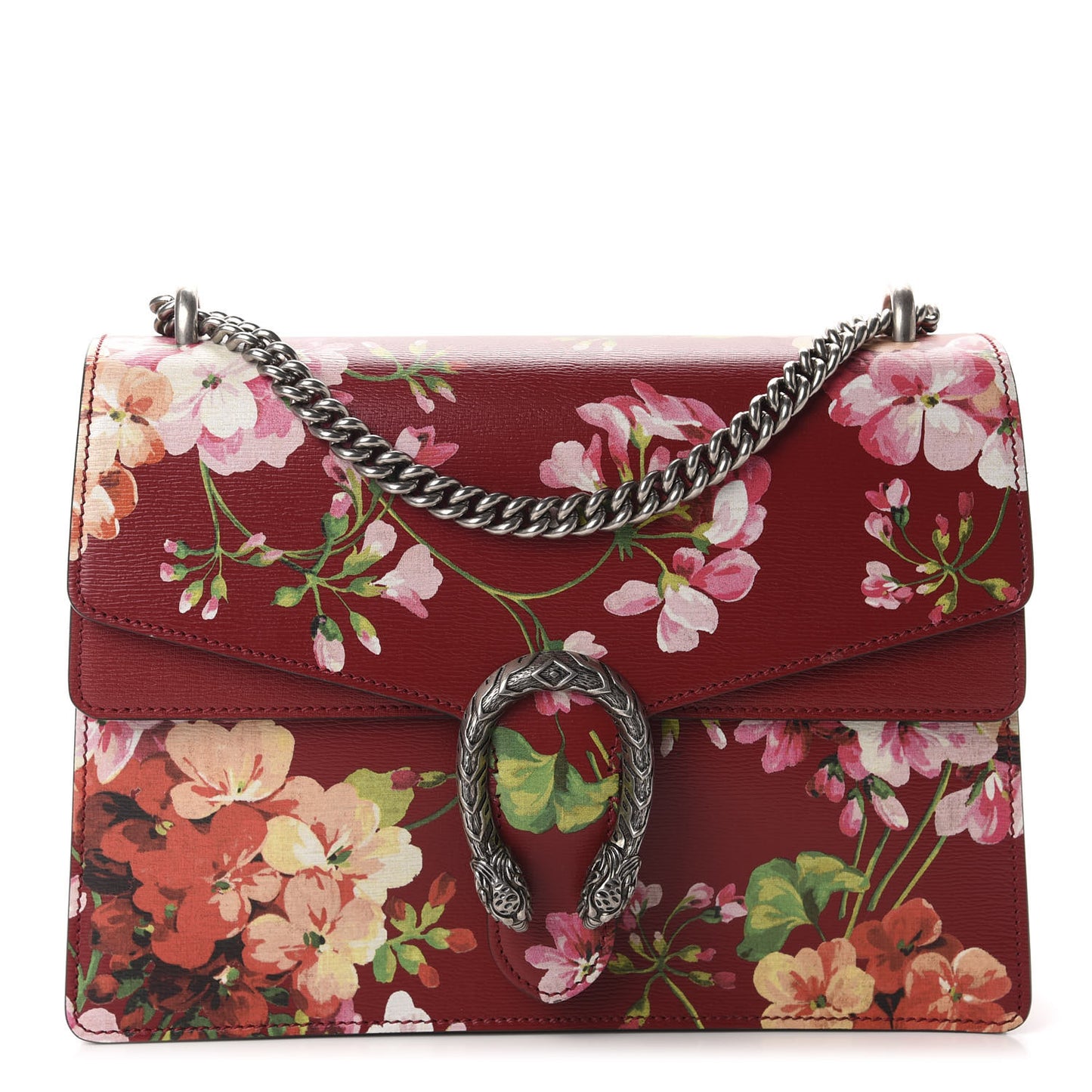 Calfskin Blooms Print Medium Dionysus Shoulder Bag Romantic Cherry Multicolor