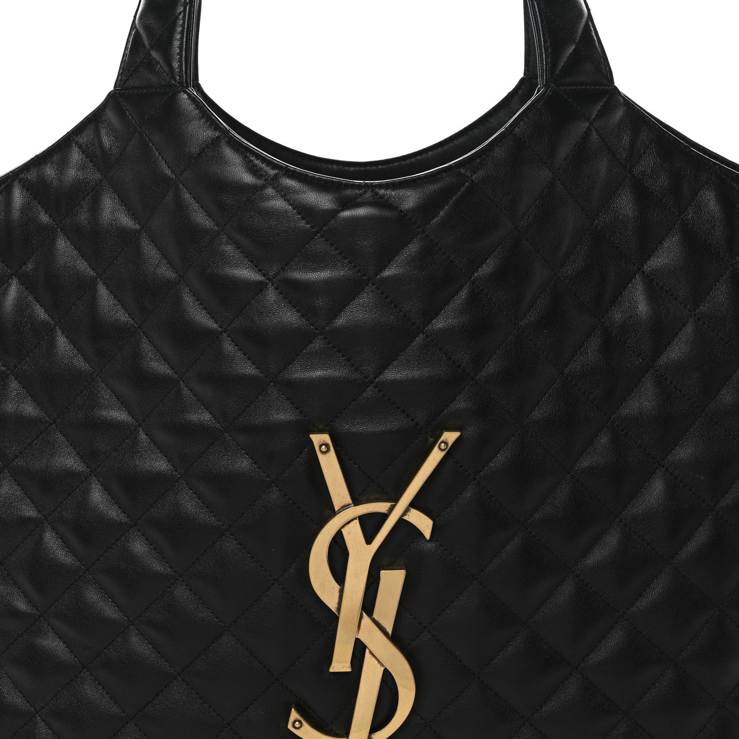 Saint Laurent Lambskin Quilted Maxi Icare Shopping Tote Black 9 of 11