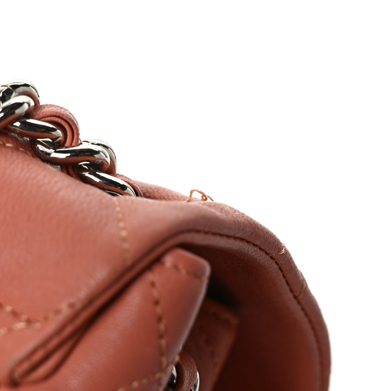 Chanel Washed Lambskin Quilted Large Chain Around Flap Coral 12 of 12