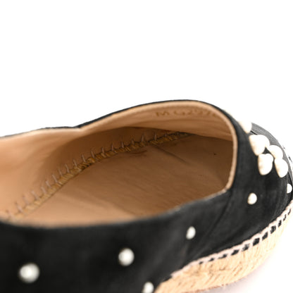 Chanel Suede Pearl CC Espadrilles 38 Black 11 of 12