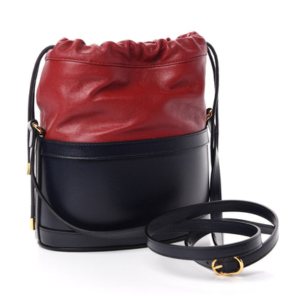 Gucci Azalea Sakai Be Green Calfskin Horsebit 1955 Drawstring Bucket Bag Blue New Cherry Red 3 of 10
