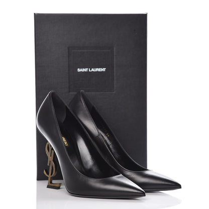 Saint Laurent Calfskin Opyum 100 Pumps 39 Black 8 of 8