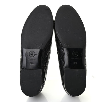 Chanel Aged Calfskin Quilted CC Cap Toe Ballerina Flats 36.5 Black 5 of 8