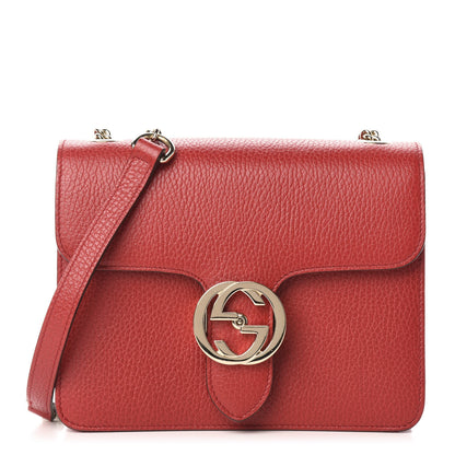 Gucci Dollar Calfskin Small Interlocking G Shoulder Bag Red 1 of 11