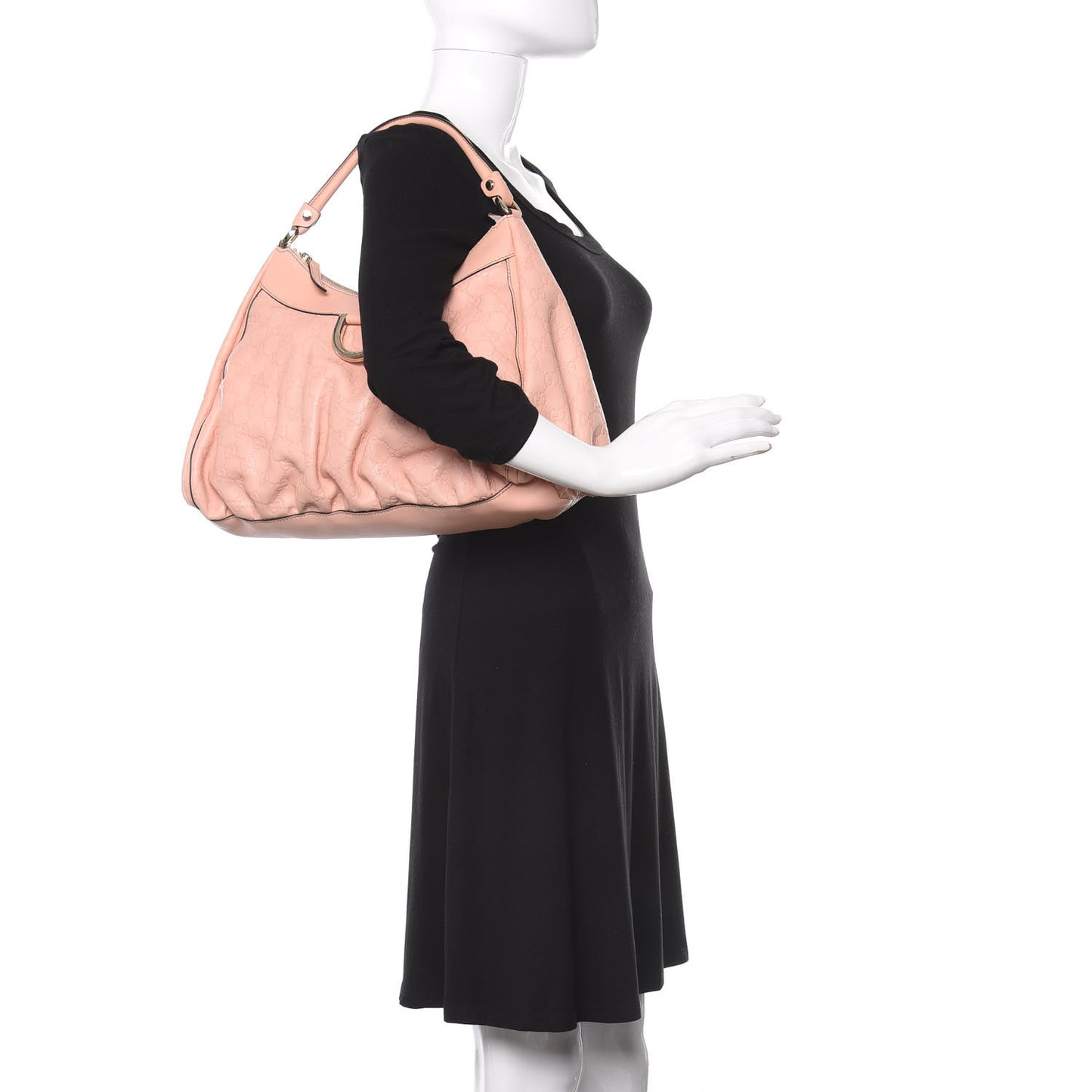 Guccissima Large D Gold Hobo Pink