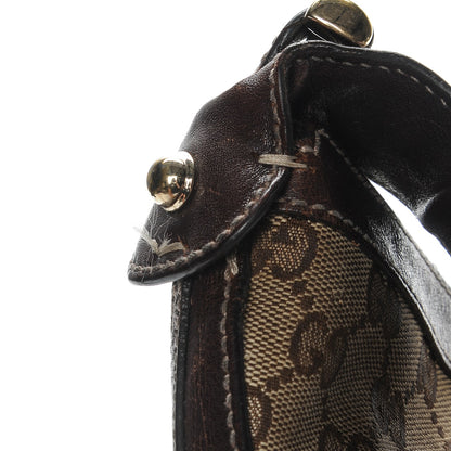 Gucci Monogram Web Studded Pelham Shoulder Bag Dark Brown 10 of 11