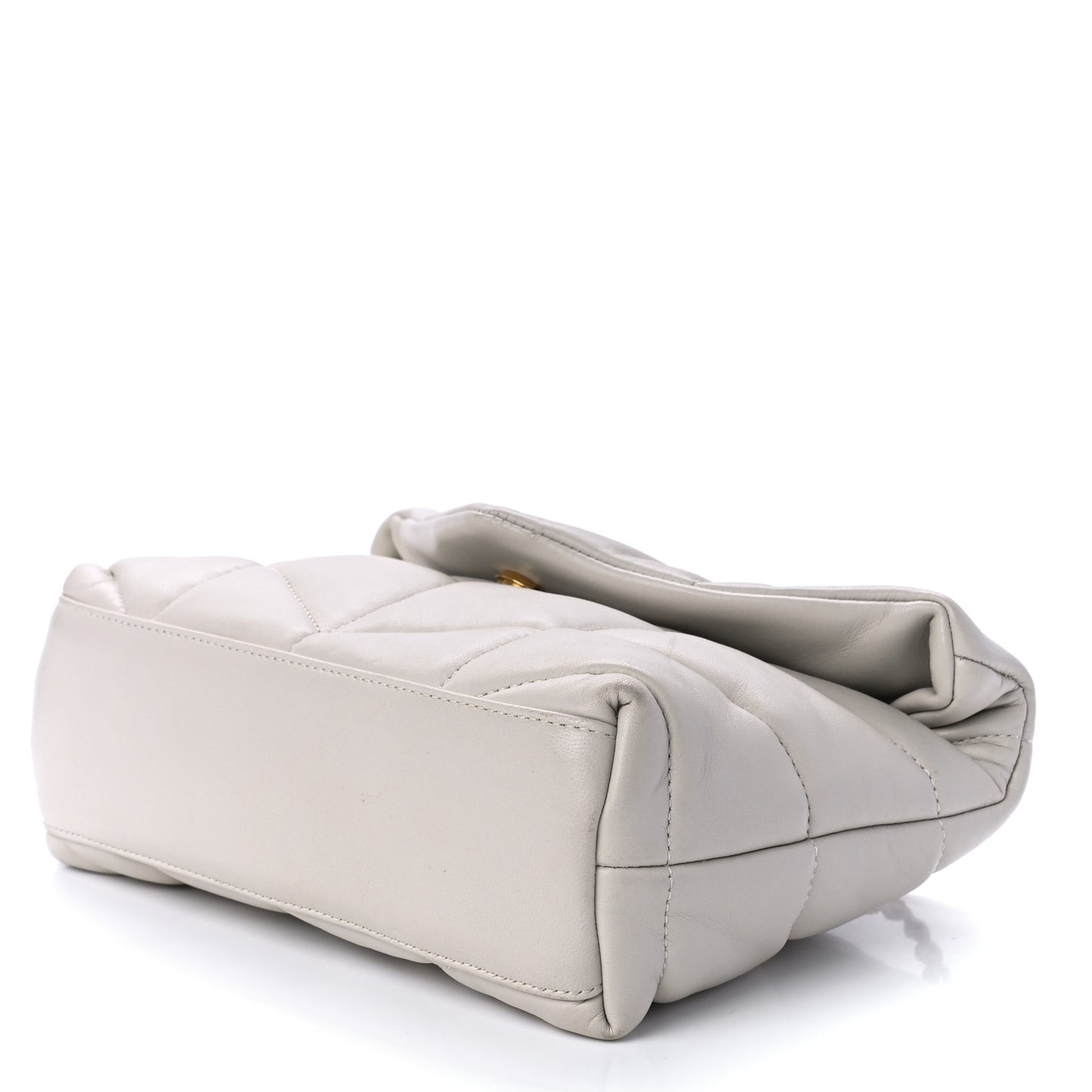 Lambskin Quilted Toy Loulou Puffer Monogram Chain Satchel Crema Soft