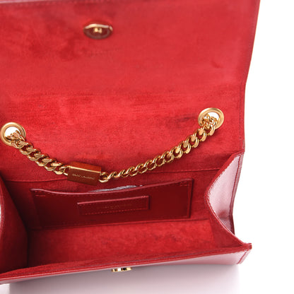 Saint Laurent Grain De Poudre Small Monogram Kate Satchel Red 7 of 8