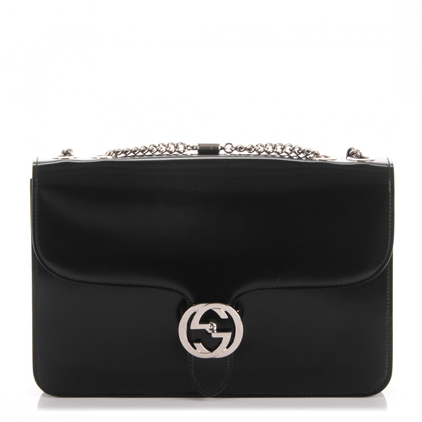 Shade Lux Calfskin Interlocking G Shoulder Bag Black