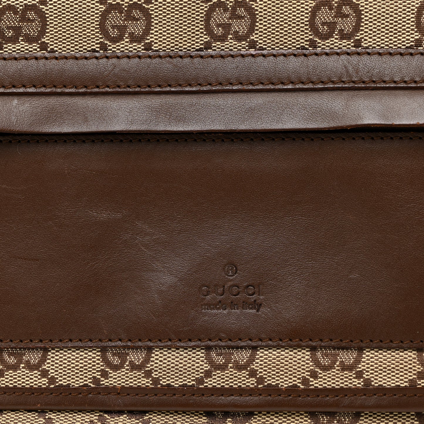 Monogram Flap Pocket Messenger Bag Beige Dark Brown