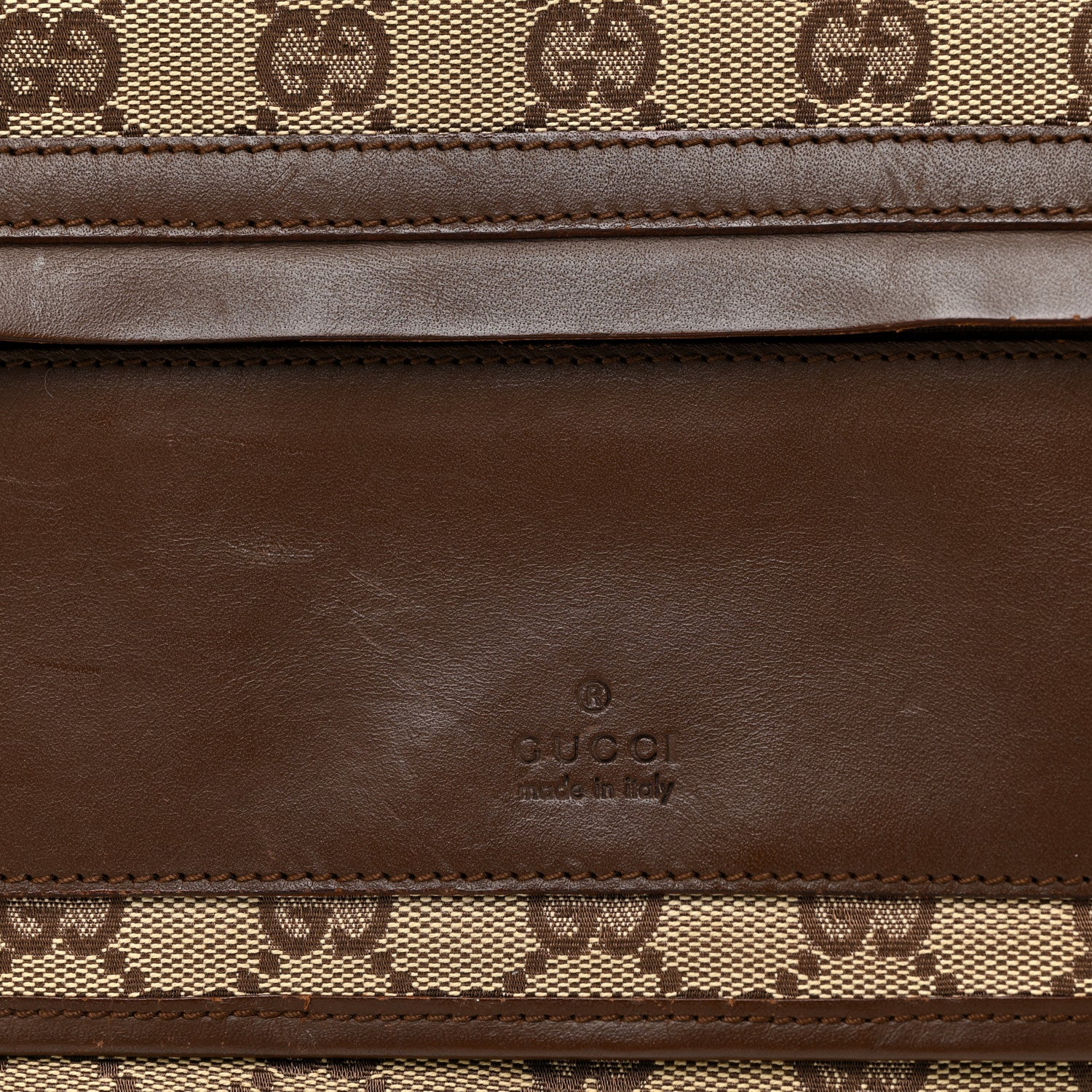 Gucci Monogram Flap Pocket Messenger Bag Beige Dark Brown 13 of 31