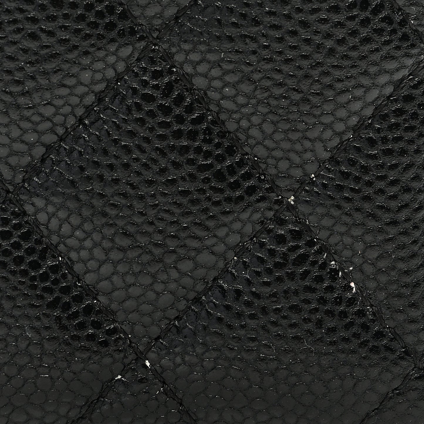 Caviar Quilted Zip Card Holder Black