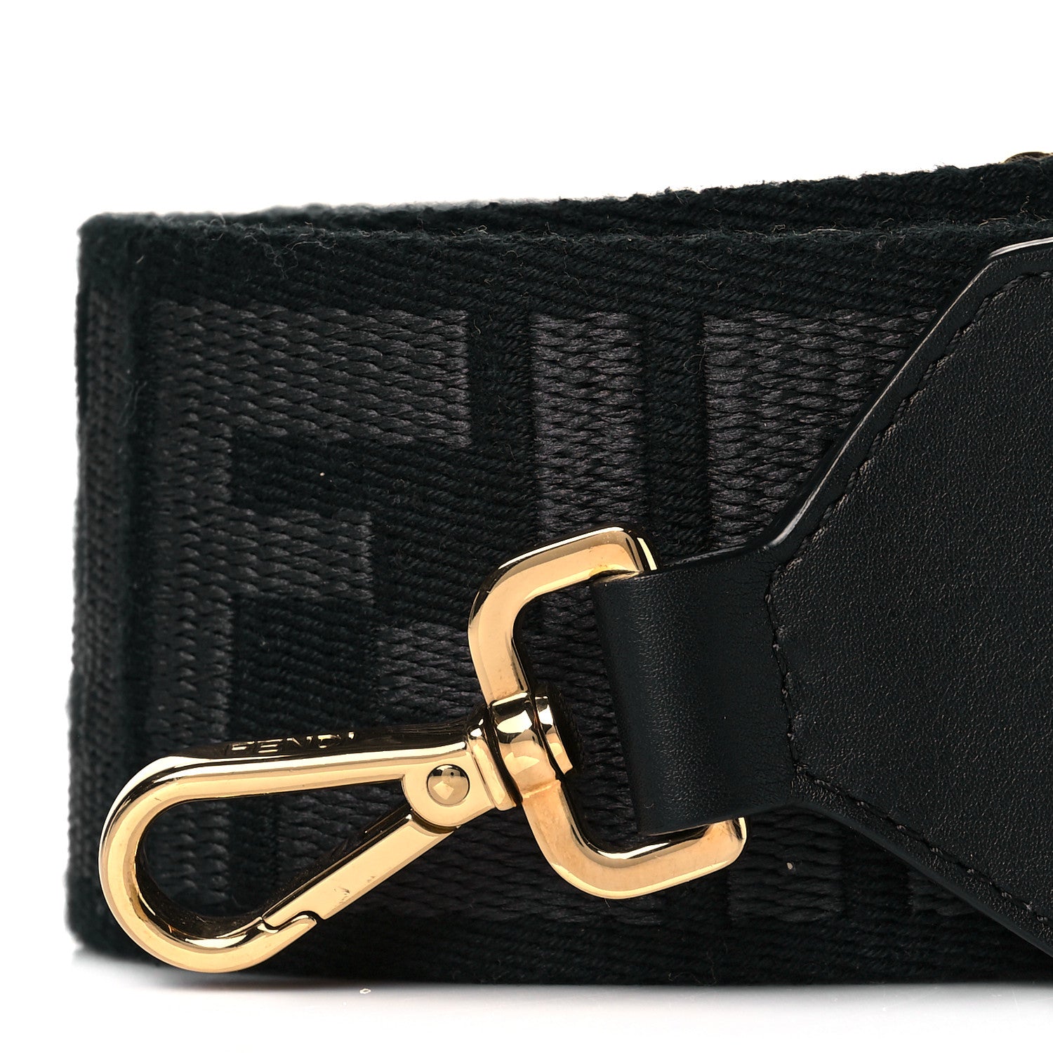 Fendi Ribbon Vitello Seta FF 1974 Adjustable Strap You Black 2 of 5