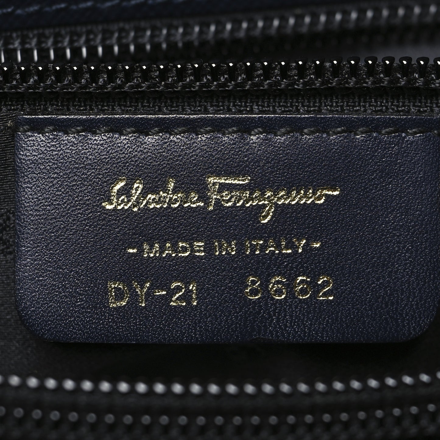 Hammered Calfskin Trifolio Shoulder Bag Navy