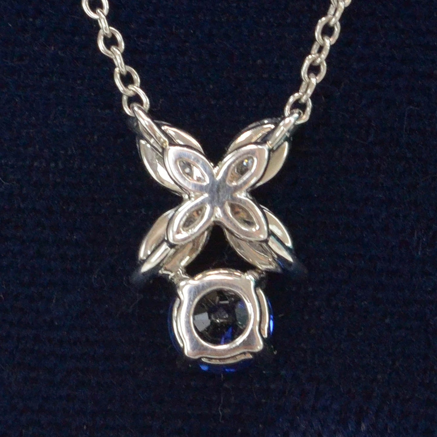 Victoria Platinum Diamond Sapphire Pendant Necklace