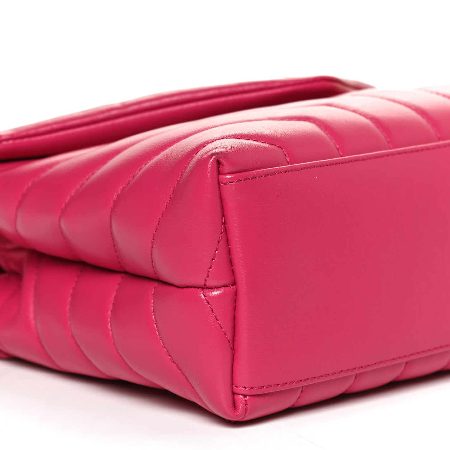 Calfskin Y Quilted Monogram Small Loulou Chain Satchel Fresh Fuchsia