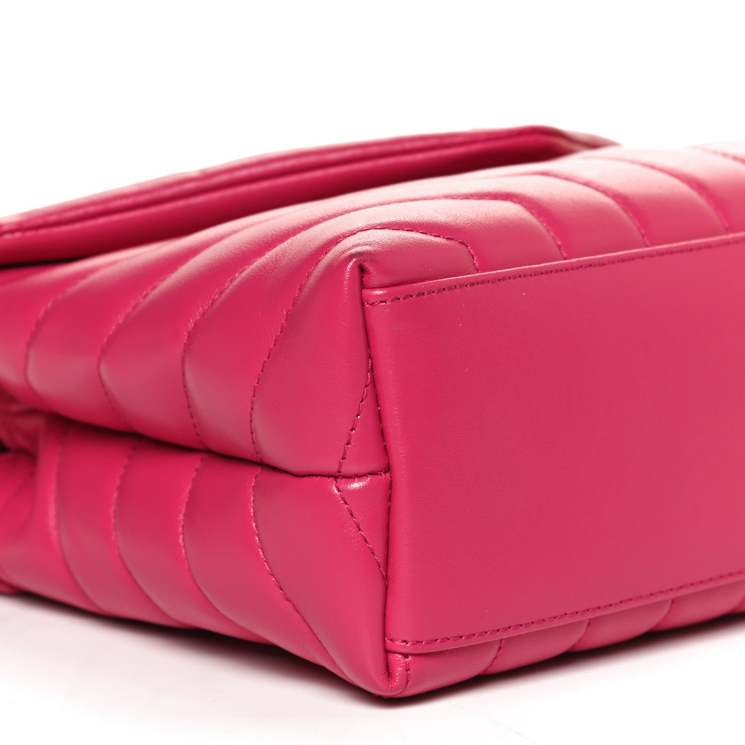 Saint Laurent Calfskin Y Quilted Monogram Small Loulou Chain Satchel Fresh Fuchsia 10 of 11