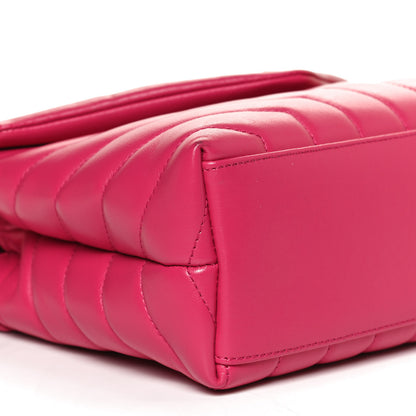 Saint Laurent Calfskin Y Quilted Monogram Small Loulou Chain Satchel Fresh Fuchsia 10 of 11