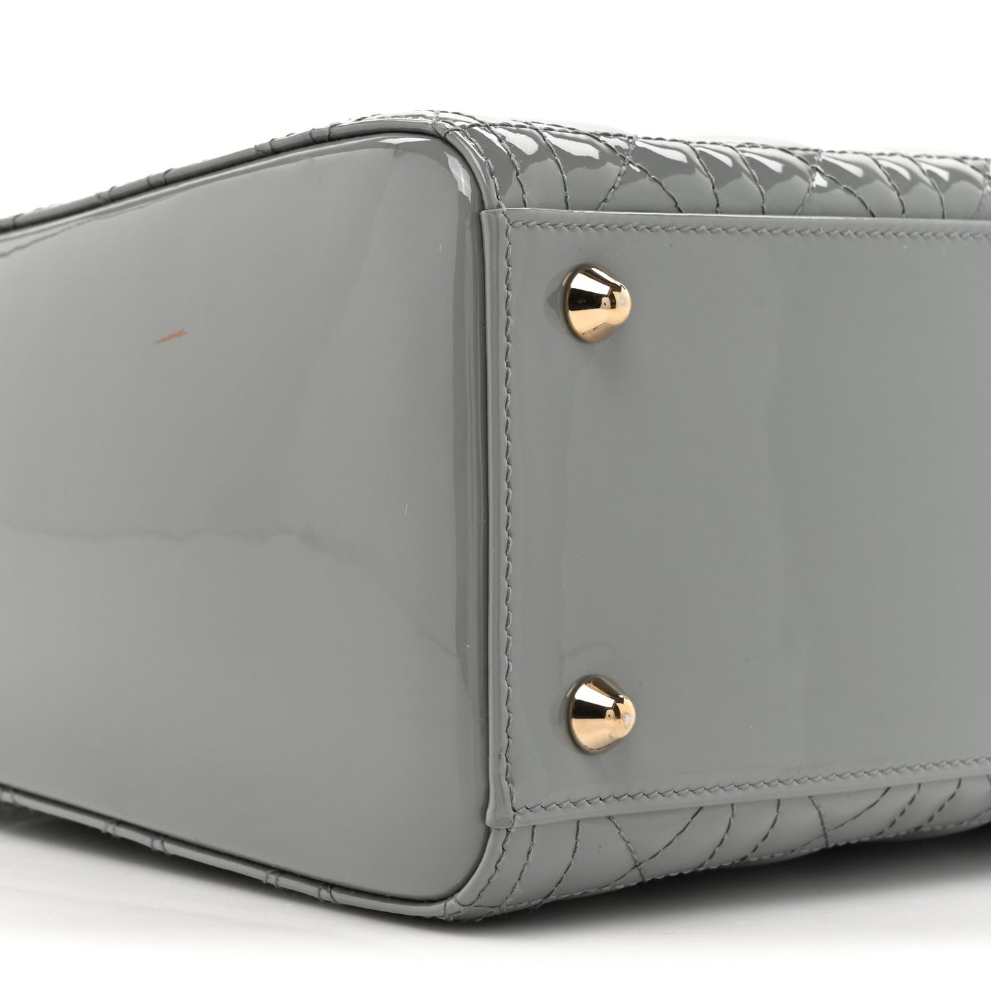 Patent Cannage Large Lady Dior Grey