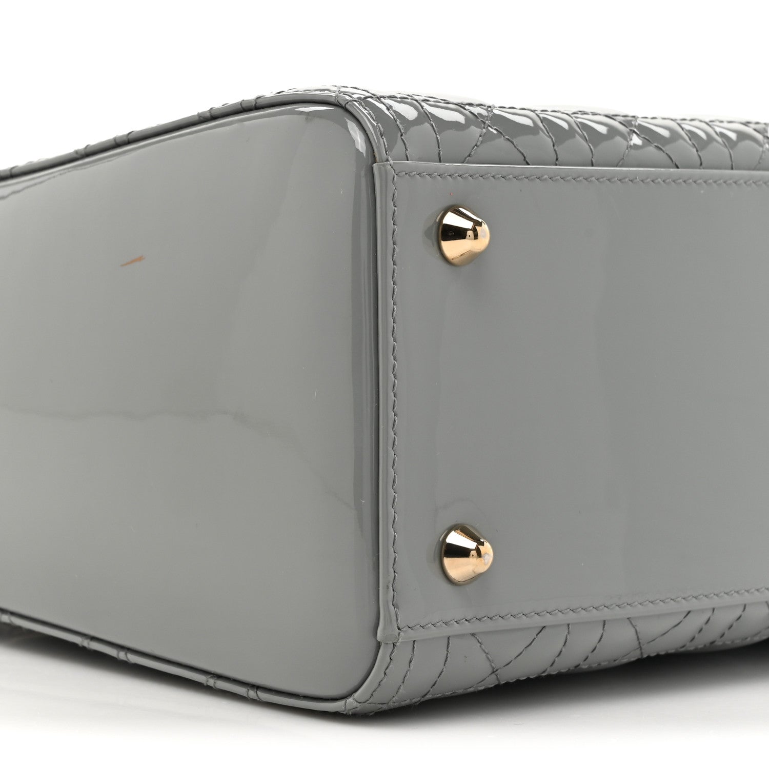 Christian Dior Patent Cannage Large Lady Dior Grey 10 of 11