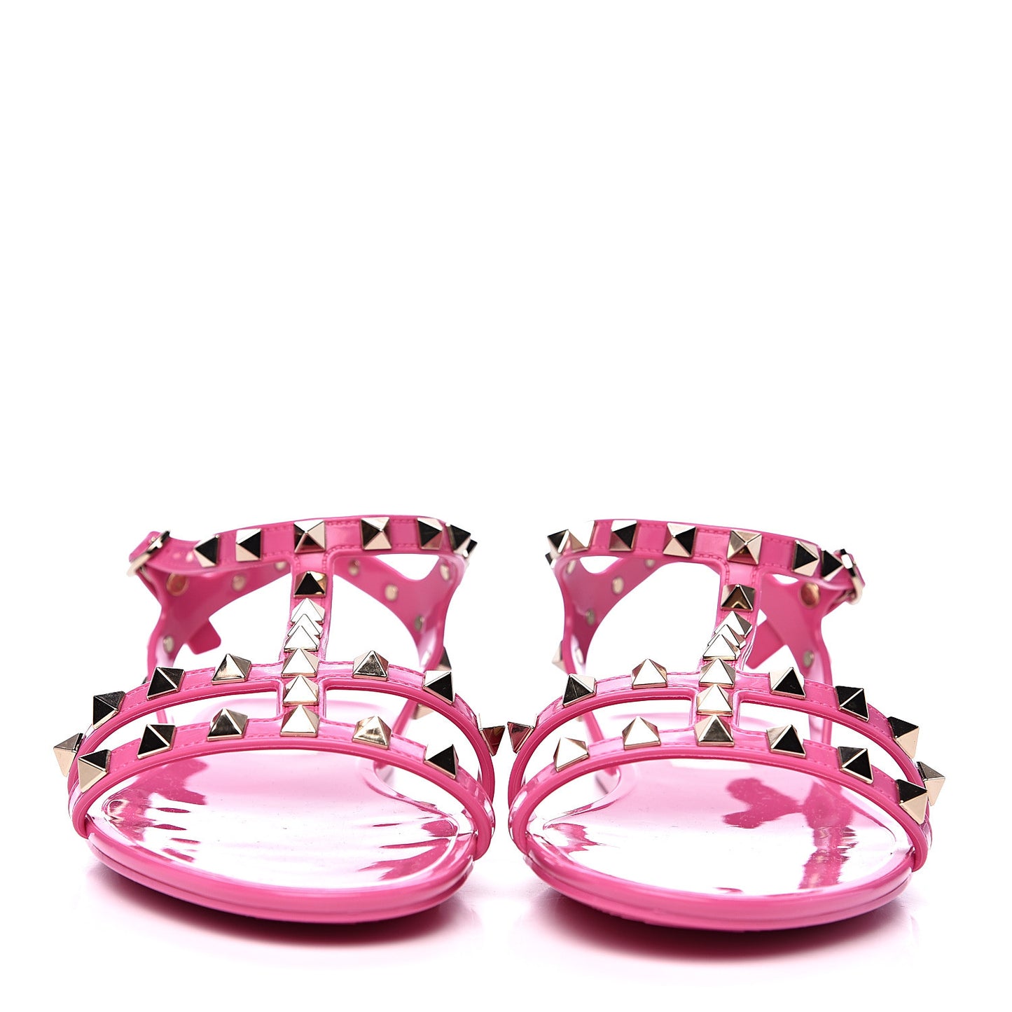 PVC Jelly Rockstud Caged Sandals 37 Pink