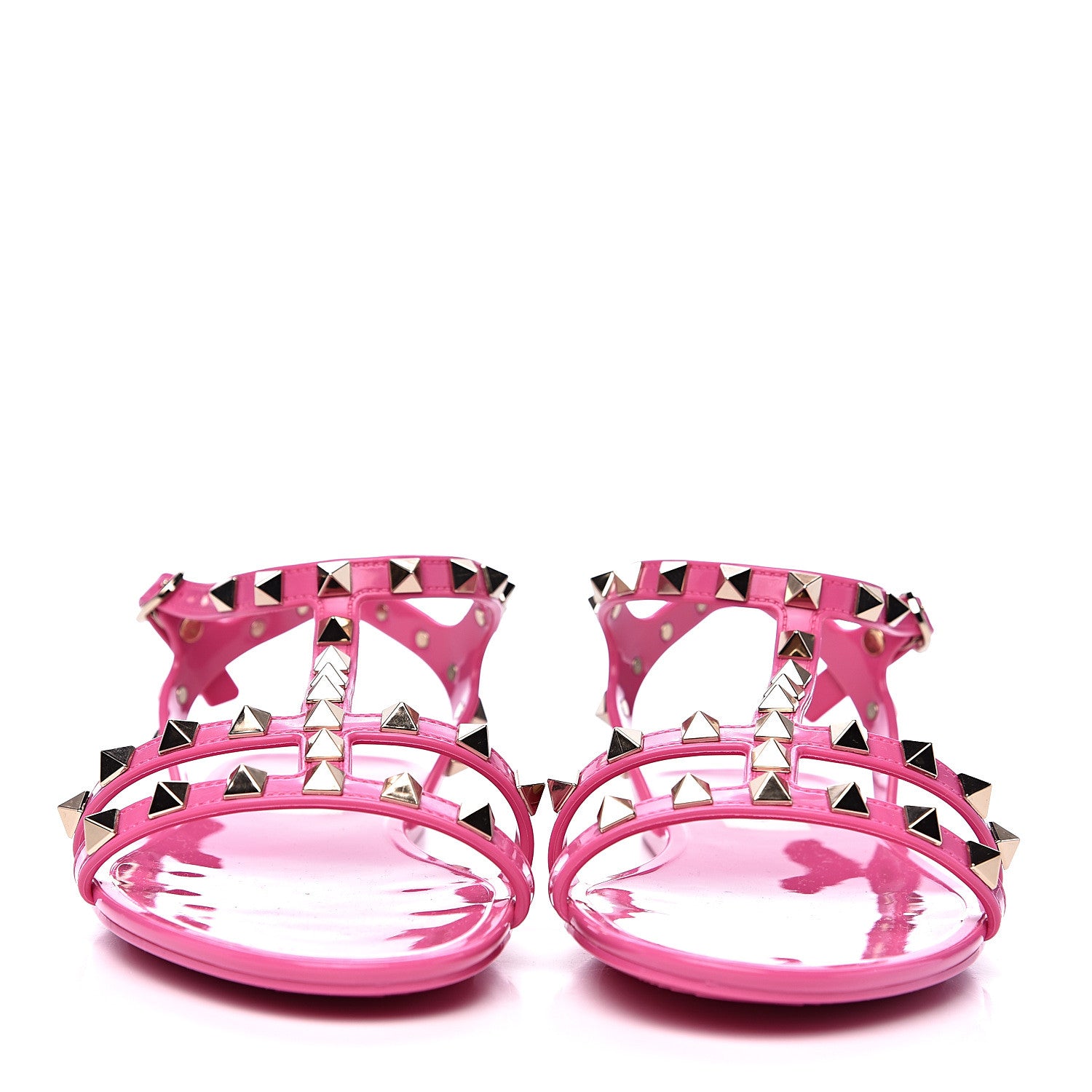 Valentino Garavani PVC Jelly Rockstud Caged Sandals 37 Pink 2 of 7