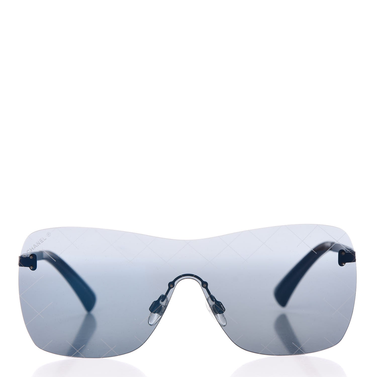 Chanel Shield Runway Sunglasses 4215 Metallic Blue 2 of 9