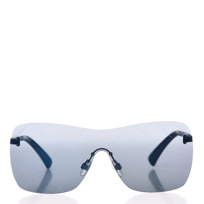 Chanel Shield Runway Sunglasses 4215 Metallic Blue 2 of 9